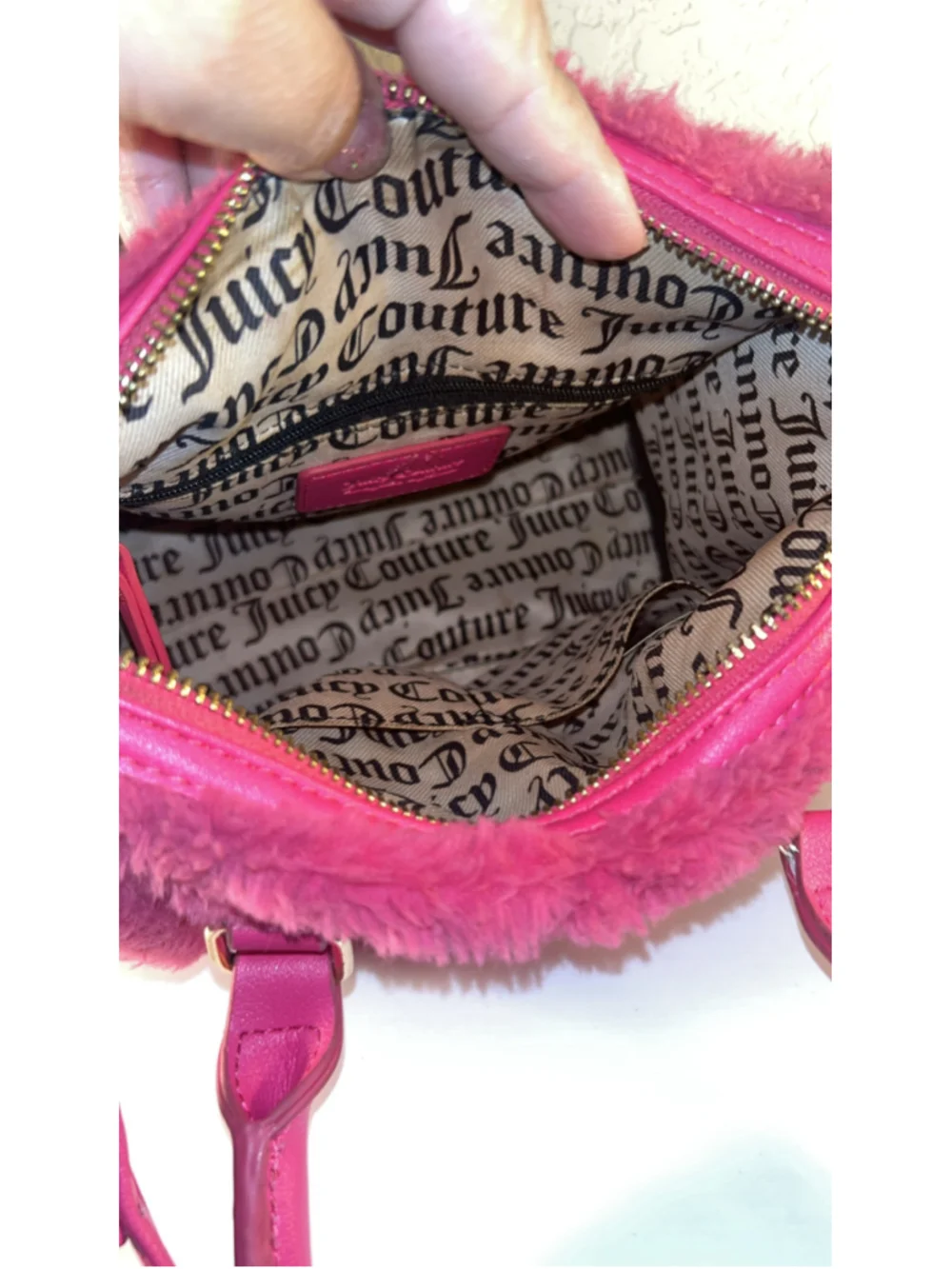Women's Juicy Couture Faux Fur Satchel Bag One Size Pink